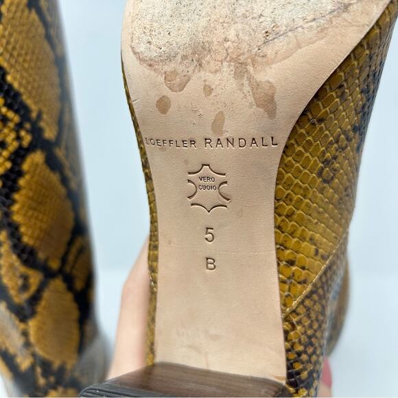 Loeffler Randall Goldy Leather Golden Tall Heeled Boot Snake Python Embossed 5 - Picture 11 of 13